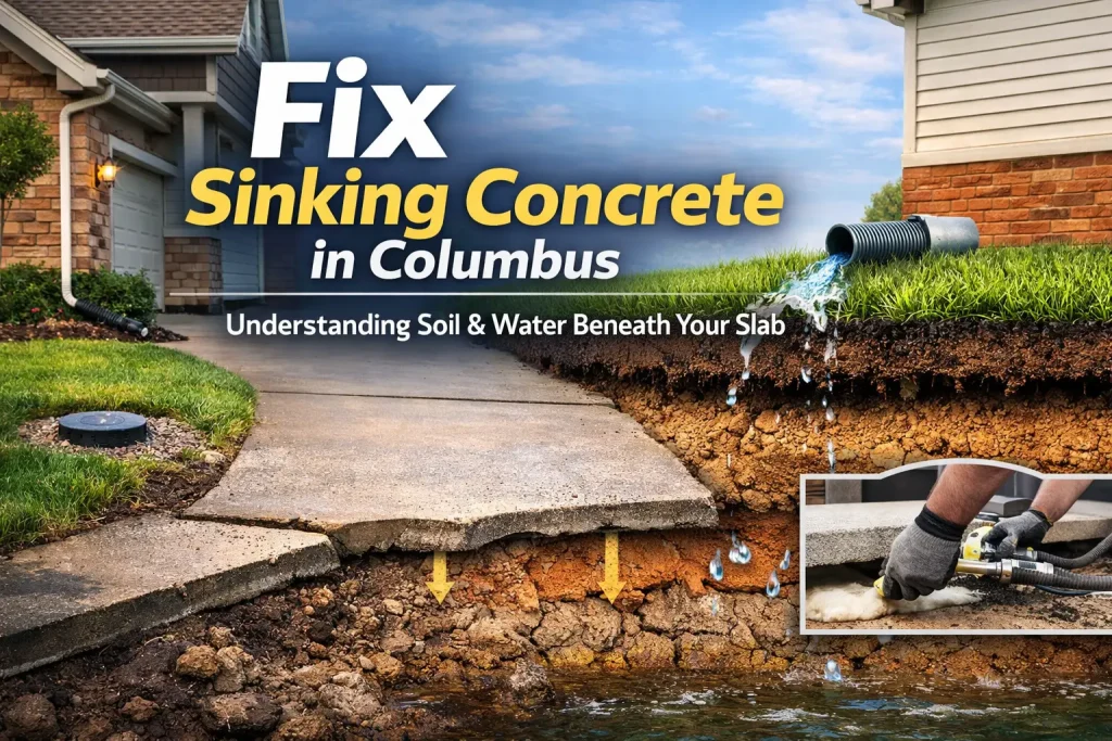 Fix Sinking Concrete in Columbus: The Hidden Role of Soil and Water Beneath Your Slabs