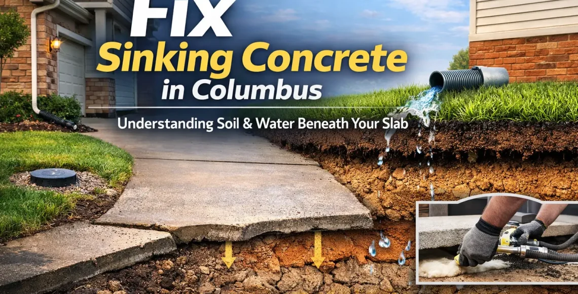 Fix Sinking Concrete in Columbus: The Hidden Role of Soil and Water Beneath Your Slabs