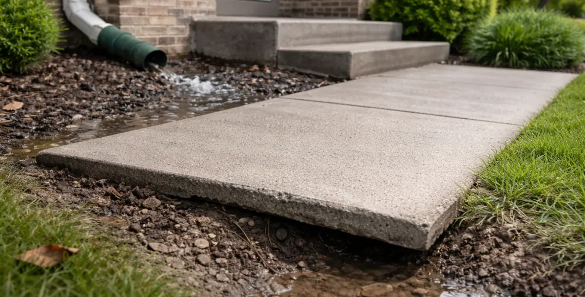 How Poor Drainage Causes Sinking Concrete in Columbus Ohio